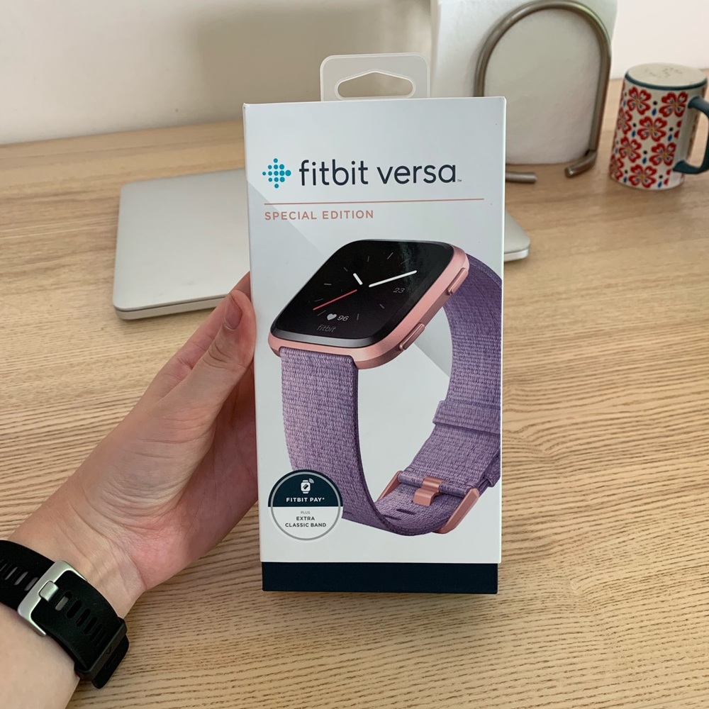 Lavender and rose gold FitBit Versa